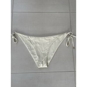 Monday Swimwear Swim VV 14/16 String Bikini Bottom Ivory Gold Swimwear